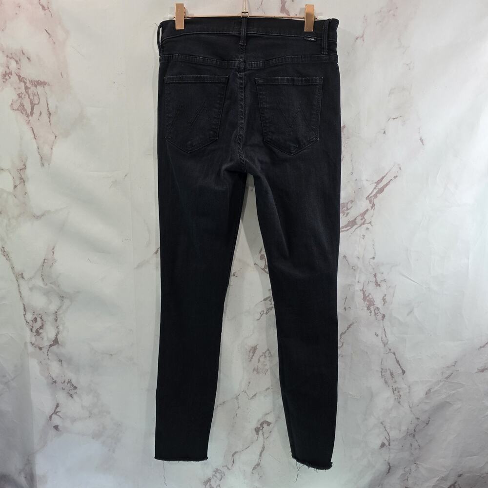 Mother Jeans Womens 26 Black High Rise Stunner Double Zip Ankle Step Fray Guilty